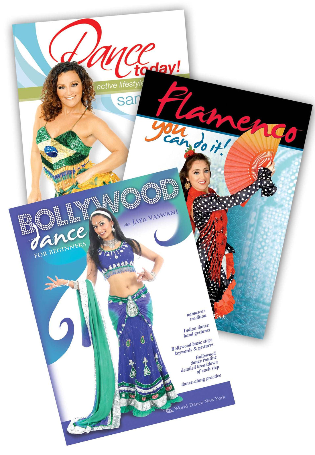 Expand your dance horizons - Bollywood, Flamenco, Samba 3-DVD Set - World Dance New York
